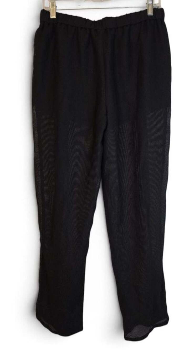 Armani Exchange Black Mesh Paneled Elastic Waist Pants Size 8